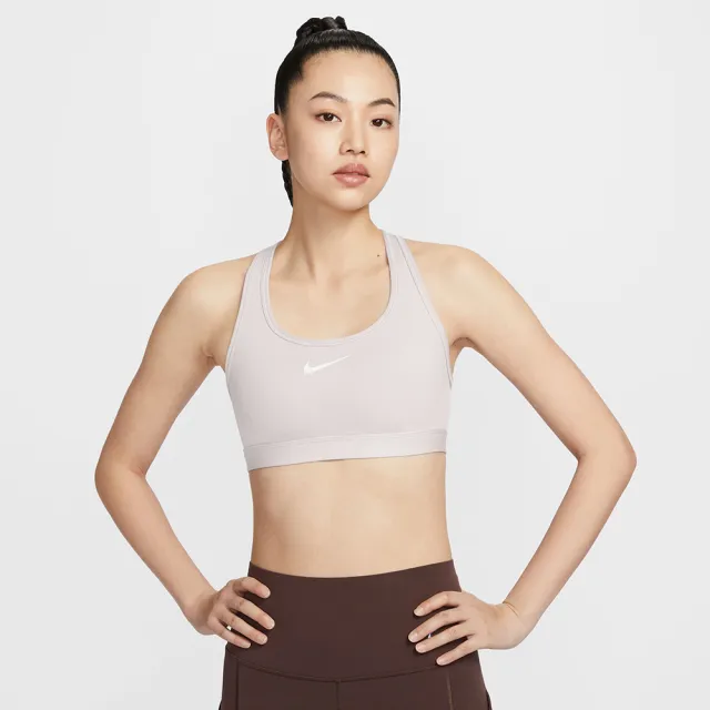 【NIKE 耐吉】運動內衣 女款 中度支撐 AS W NK SWSH MED SPT BRA 白 DX6822-020