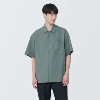 【MUJI 無印良品】男透氣彈性短袖襯衫(共3色)
