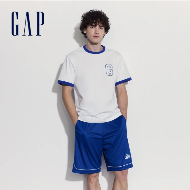 GAP 男裝 Logo純棉圓領短袖T恤-白色(502314)