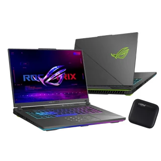 【ASUS】1TB外接SSD組★16吋i9 RTX4060電競筆電(ROG Strix G614JVR/i9-14900HX/16G/1TB SSD/W11)