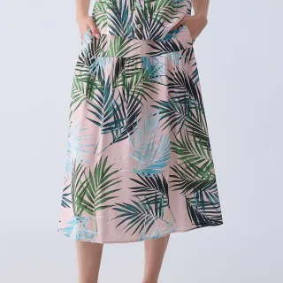 【ILEY 伊蕾】夏威夷風印花縲縈裙(粉色；M-XL；1242072205)