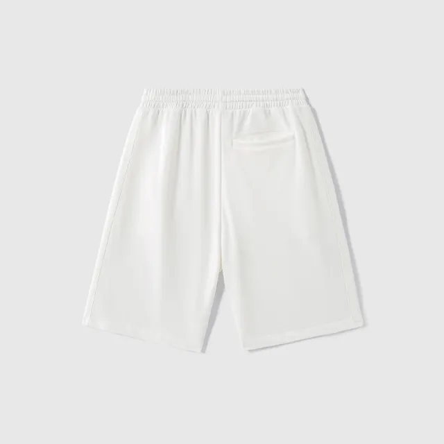 【GAP】男裝 Logo抽繩鬆緊短褲-白色(465590)