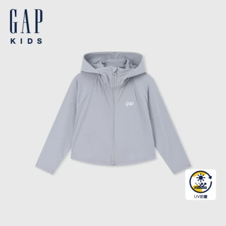 【GAP】男幼童裝 Logo熊耳造型防曬連帽外套-灰色(465967)