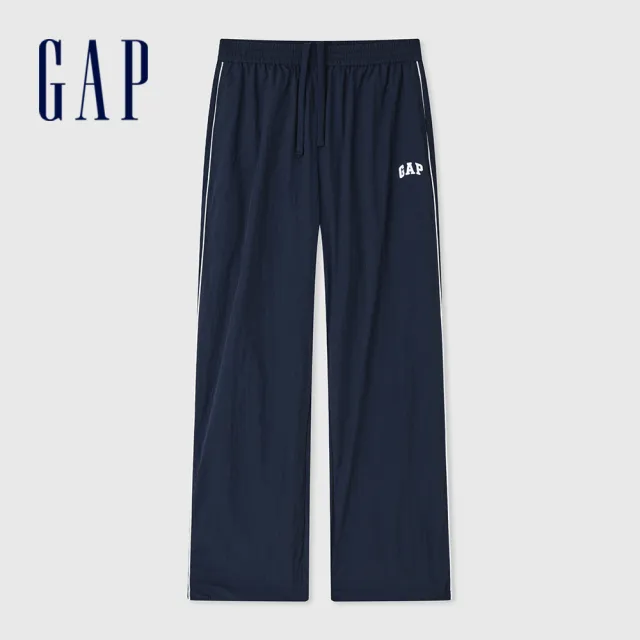 【GAP】男裝 Logo抽繩鬆緊運動褲-海軍藍(465570)