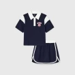 【GAP】女童裝 Logo翻領短袖短裙家居套裝-海軍藍(465409)