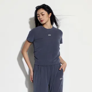 【GAP】女裝 Logo防曬圓領短袖T恤-深灰色(540508)