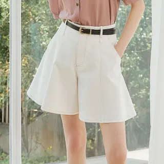 【OUWEY 歐薇】都會素色棉質褲裙(白色；XS-L；3242182405)