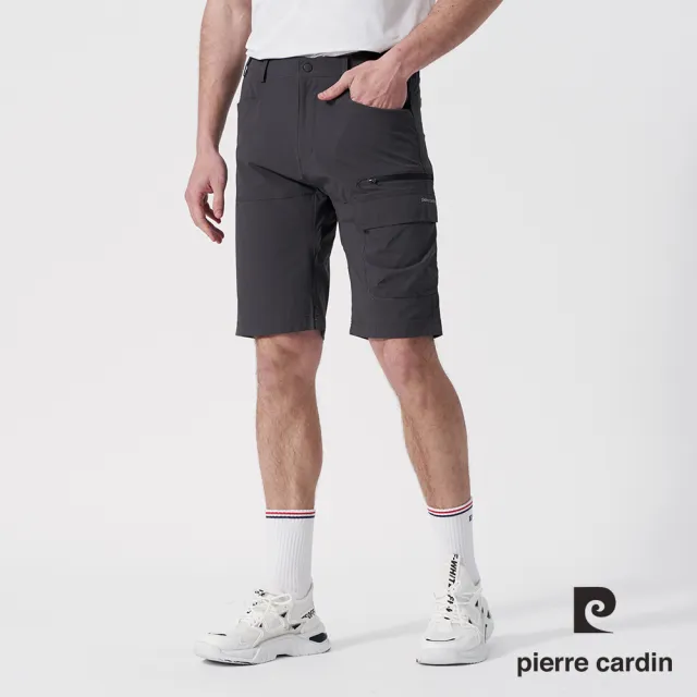 【pierre cardin 皮爾卡登】網路獨家 男款 機能彈力涼爽速乾多口袋工裝休閒短褲(四色任選)