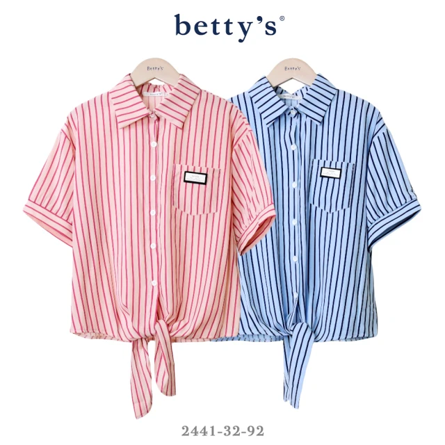 betty’s 貝蒂思 兩件式貓咪貼布繡條紋短袖T-shir