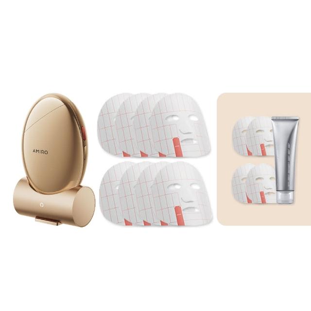 【AMIRO】S1 時光機黃金點陣美容儀 贈專用凝膠1條+贈專用塑顏面膜4片(專用塑顏面膜8片組合  情人節禮物)