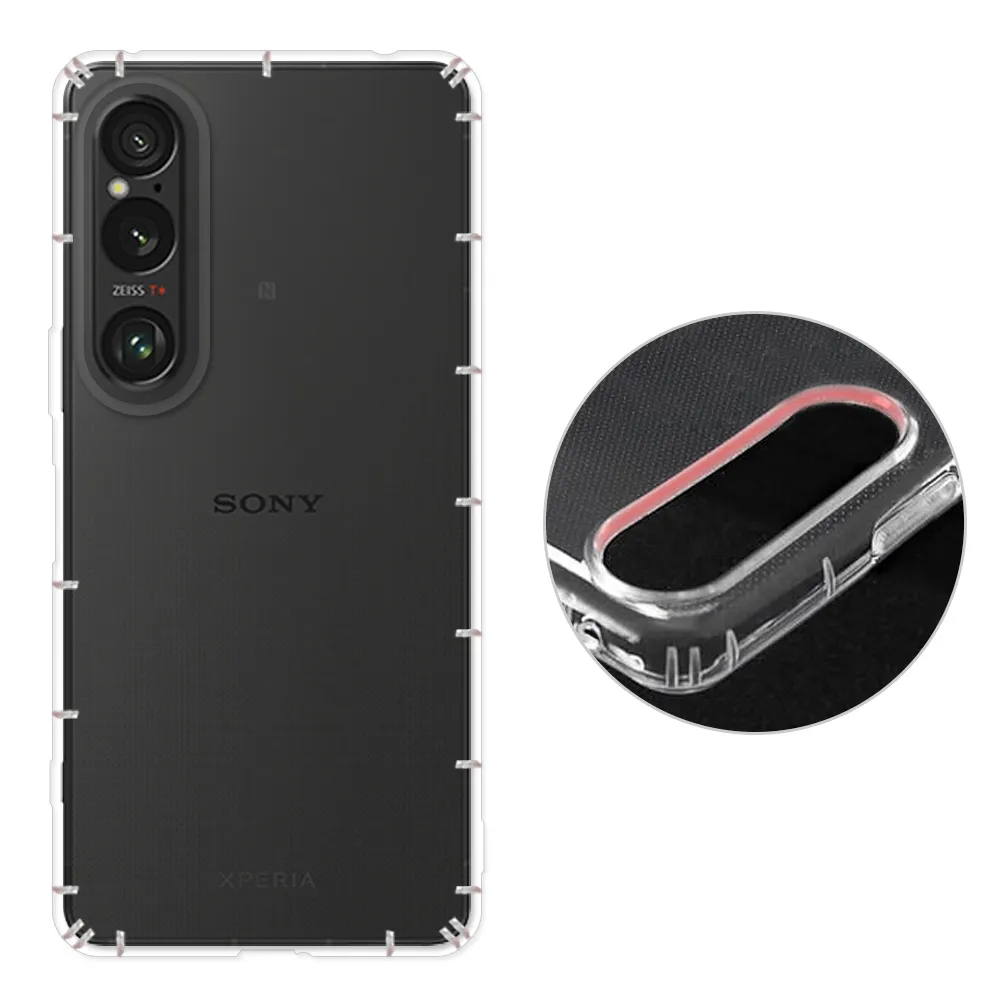 【RedMoon】SONY Xperia 1 VI 2024 防摔透明TPU手機軟殼 鏡頭孔增高版