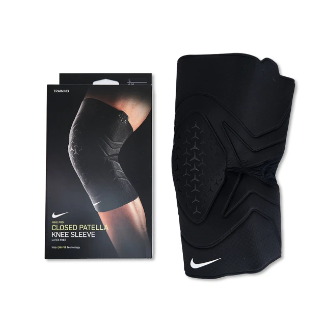 NIKE 耐吉 Pro 黑白色 護膝套 3.0-DRI-FIT 護具 N1000674010LG