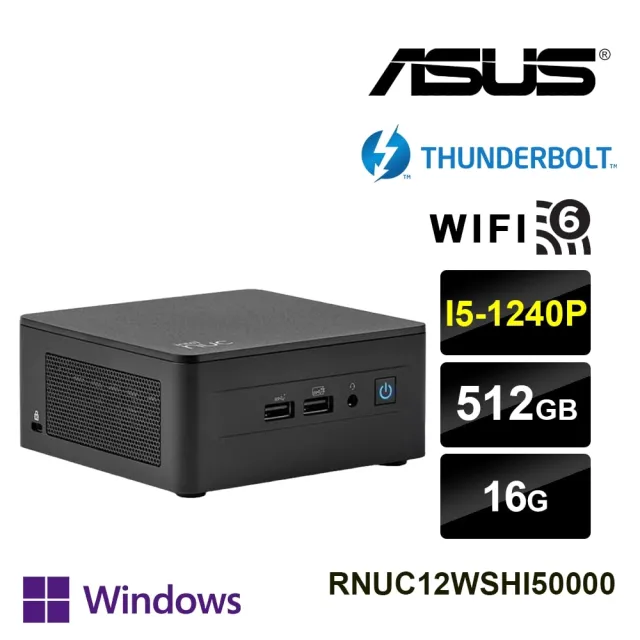 【ASUS 華碩】雙重幻影AWP ASUS 華碩 NUC迷你電腦(i5-1240P/16G/512G M.2 PCIe SSD/Win11P)