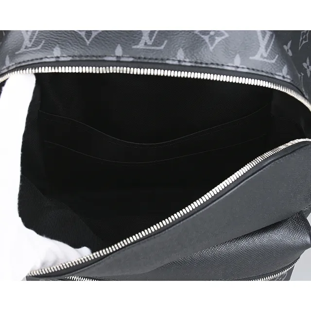 【Louis Vuitton 路易威登】LV M30230 Discovery PM經典LOGO塗層帆布接牛皮拉鍊後背包(小/黑x炭黑)
