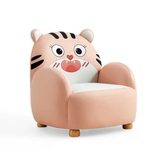 【hoi! 好好生活】預購★林氏木業歡樂可愛動物兒童小沙發 LH386-粉色小虎