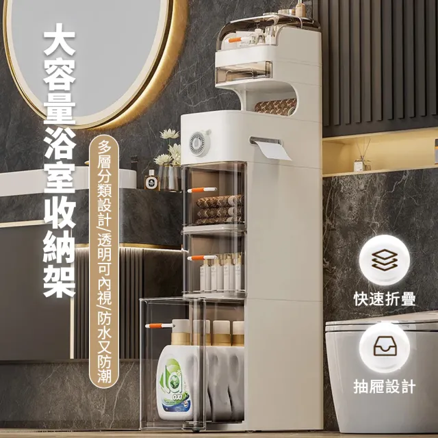 【大城小居】浴室夾縫櫃 馬桶側邊置物架 3層(收納櫃/抽屜置物架/窄櫃)