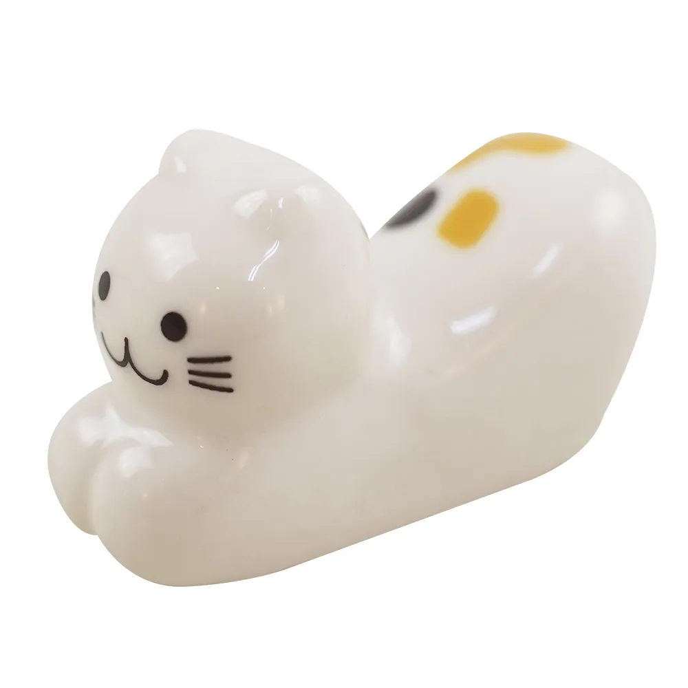【GOOD LIFE 品好生活】悠閒貓造型陶瓷筷架(日本直送 均一價)