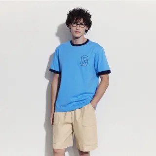 【GAP】男裝 Logo純棉圓領短袖T恤-藍色(502314)
