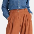 【Timberland】女款深棕色天絲™燈芯絨寬褲(A6H85K43)