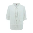 【ILEY 伊蕾】假兩件式層次造型襯衫上衣(白色；M-XL；1241071509)