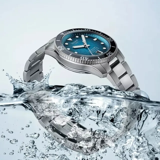 【TISSOT 天梭】Seastar 1000 海星300米潛水機械錶-藍/40mm 畢業禮物(T1208071109100)