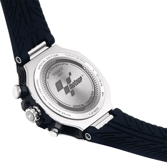 【TISSOT 天梭】MOTOGP 75週年限量版 2024 三眼計時手錶-45mm 畢業禮物(T1414171704700)