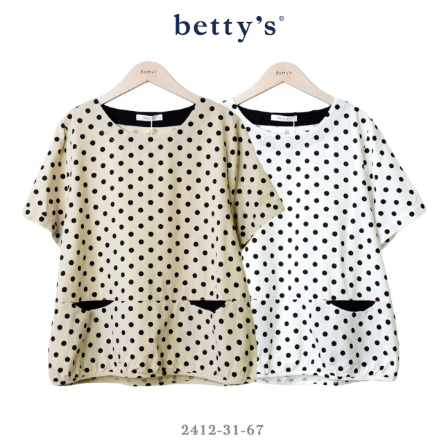 betty’s 貝蒂思 珍珠袖釦素面圓領上衣(共二色) 推薦