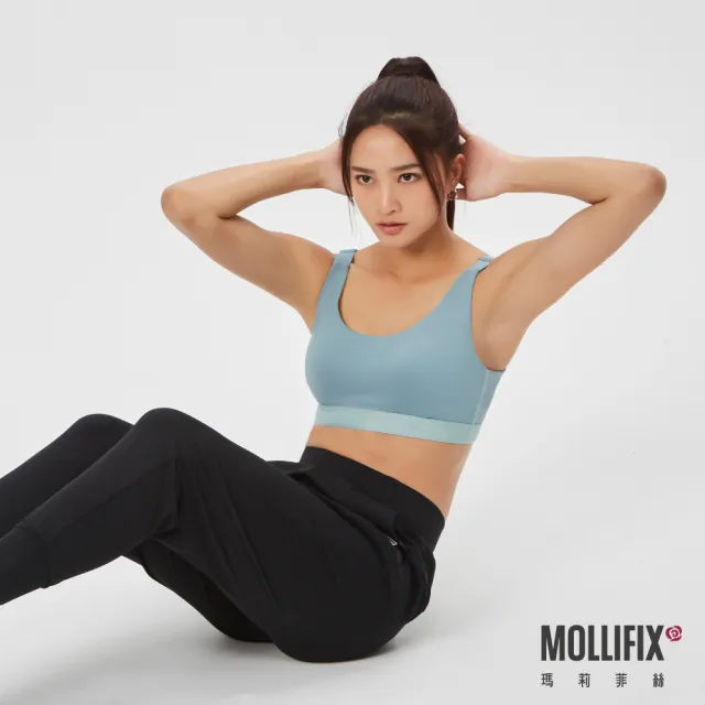 【Mollifix 瑪莉菲絲】3D防震百變造型寬肩帶運動內衣、瑜珈服、無鋼圈、開運內衣(3色任選)