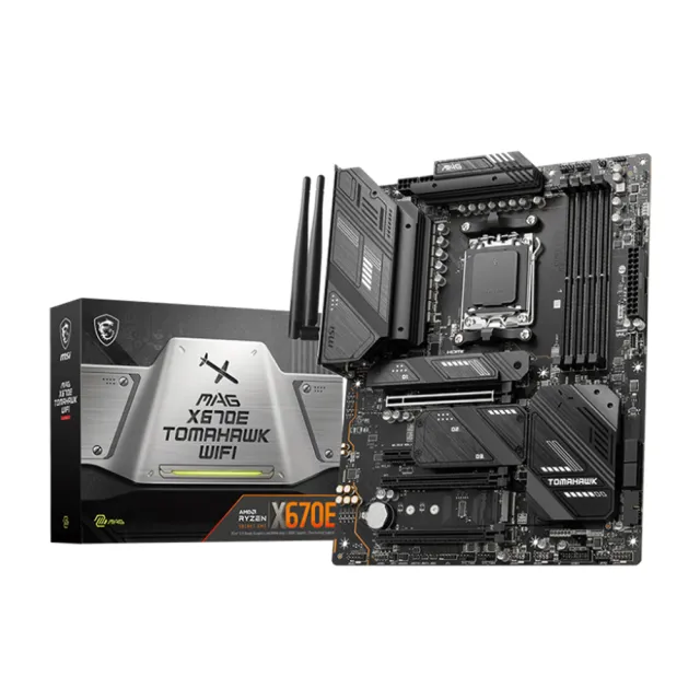 【MSI 微星】M+U組合★MAG X670E TOMAHAWK WIFI主機板+AMD R7-7700 CPU(C+M)