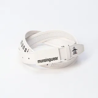 【Munsingwear】企鵝牌 男款白色時尚運動風舒適透氣皮帶 MGTE0H01