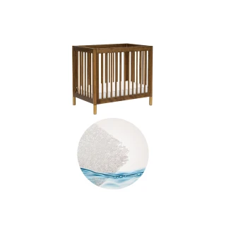 【babyletto】Gelato Mini 四合一迷你成長型嬰兒床(+水洗絲床墊超值組合-核桃木/金腳)