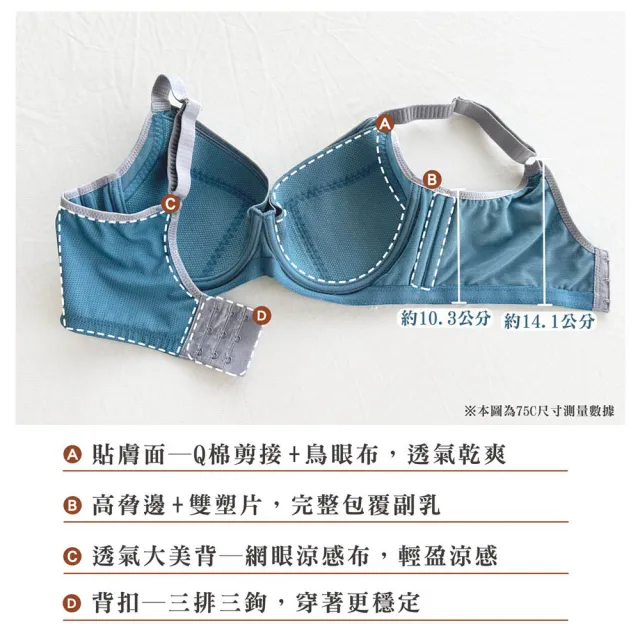 【Swear 思薇爾】律洞感系列C-F罩軟鋼圈涼感運動女內衣(光電藍)