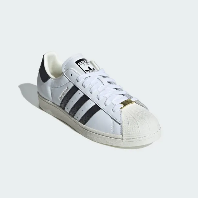 【adidas 愛迪達】SUPERSTAR 休閒鞋 小白鞋 情侶鞋 男女 白 黑 皮革 貝殼頭 三葉草(IF3637)