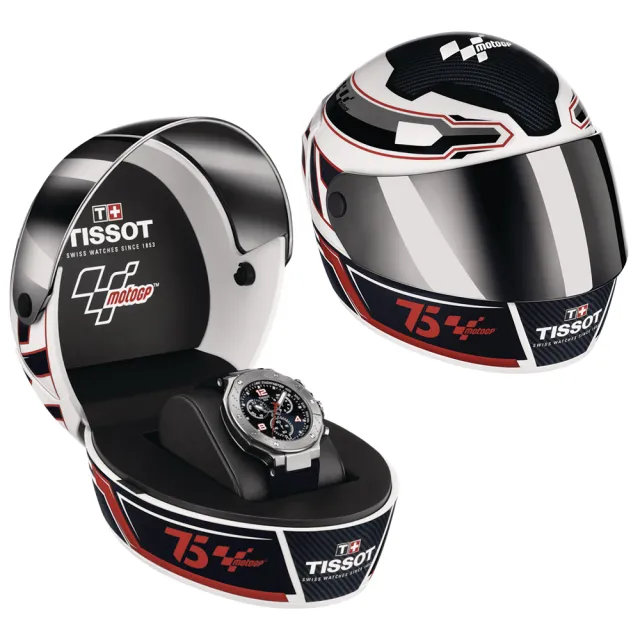 【TISSOT 天梭 官方授權】T-RACE MOTOGP賽車運動限量計時錶-45mm 禮物(T1414171704700)