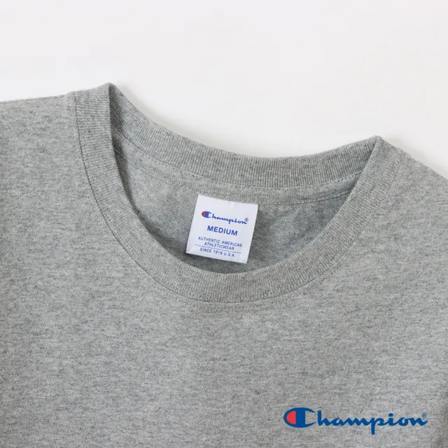 【Champion】官方直營-寬版刺繡Logo短袖TEE-女(灰色)