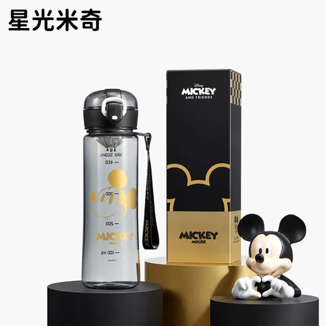 【Disney 迪士尼】米奇米妮Tritan直飲水壺500ml不含雙酚A(附茶格)