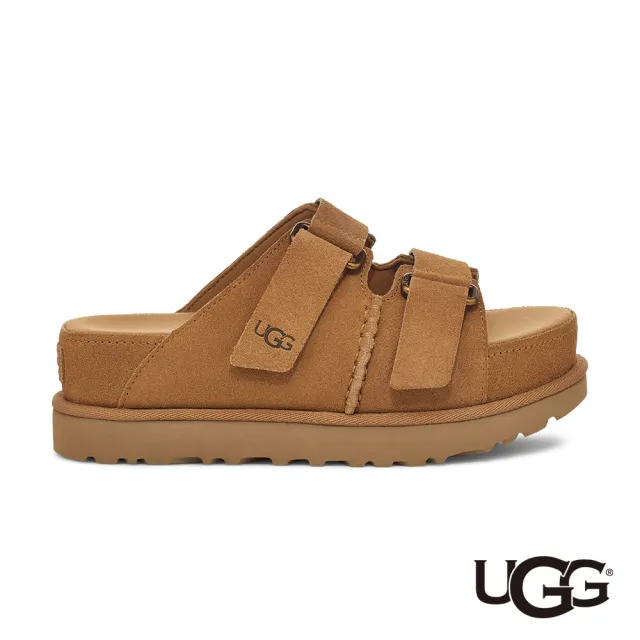 【UGG】女鞋/拖鞋/厚底涼鞋/真皮拖鞋/Goldenstar Hi Slide(栗子棕-UG1155458CHE)