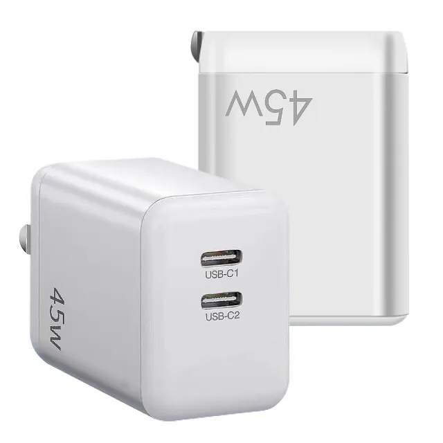 【CB】GS-W45A0954 45W雙Type-C口氮化鎵 白+MyStyle USB+TYPE-C TO TYPE-C/Lightning/Micro 快充線-白