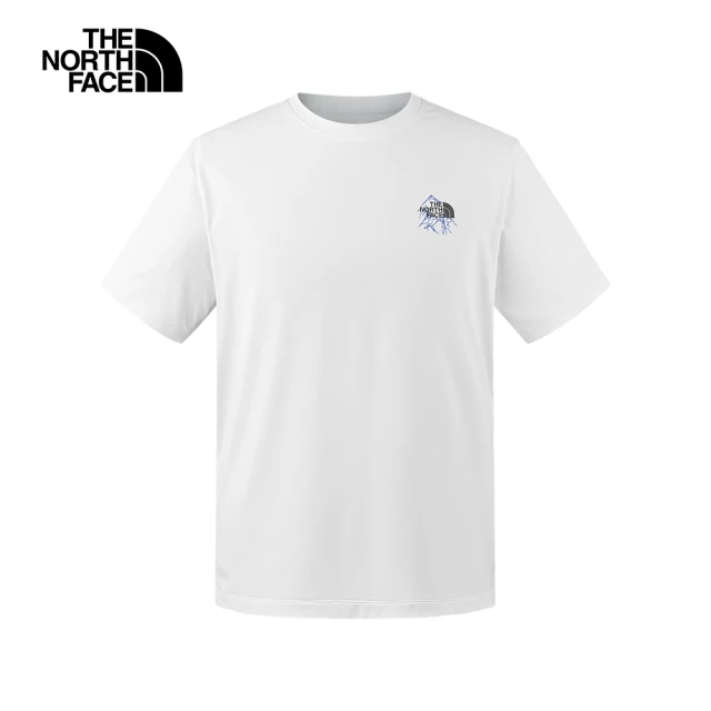 The North Face 北面男款白色吸濕排汗防曬LOGO印花短袖T恤｜8CT2FN4