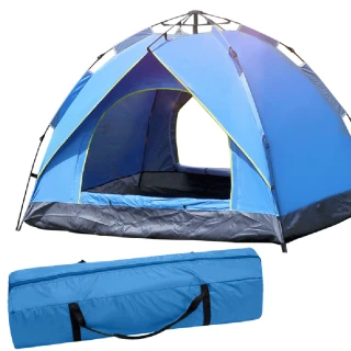 【EZlife】全自動彈簧式速開防曬露營帳篷-雙人(贈桌巾或野餐墊)
