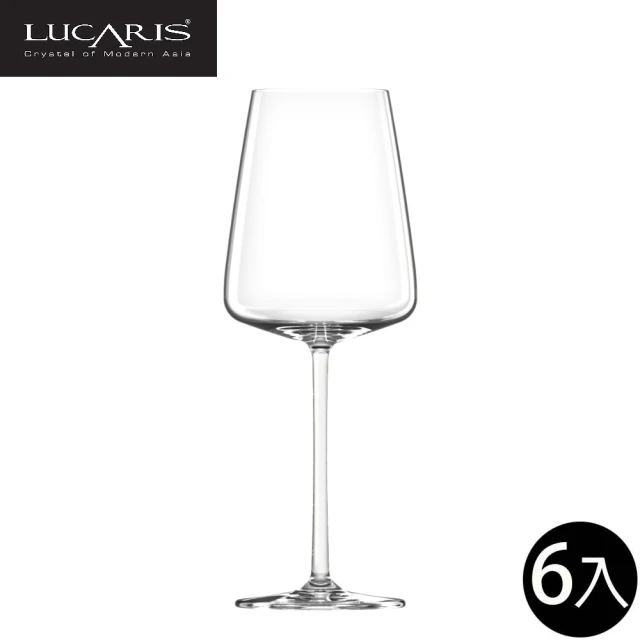 LUCARIS 無鉛水晶卡本內紅酒杯 545ml 6入組 Muse系列(紅酒杯 紅白酒杯 無鉛水晶玻璃)