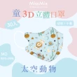【MissMix】1-8歲 3D立體兒童醫用口罩x6盒組 30入/盒(幼童口罩 幼幼口罩 手繪設計款 面膜級親膚層)