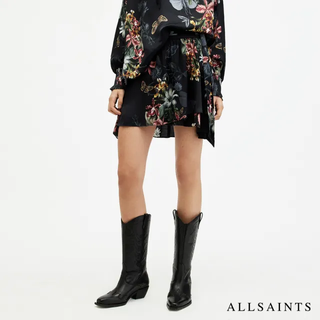 【ALLSAINTS】SANIBEL 人造絲仙人掌花卉印花短裙 WS512Z(舒適版型)