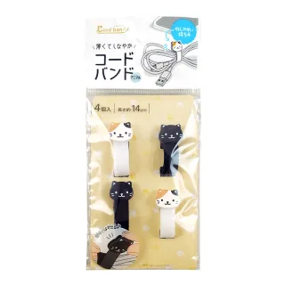 【GOOD LIFE 品好生活】貓咪造型魔鬼氈線材收納束帶（4個入）(日本直送 均一價)