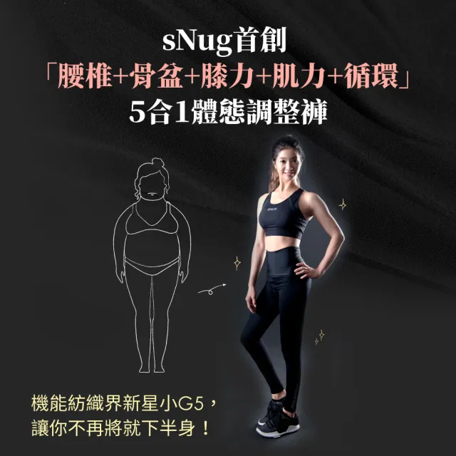 【sNug 給足呵護】體態調整機能壓縮褲(快排塑身褲/防鐵腿/體態雕塑/減緩腿部疲勞/登山褲)