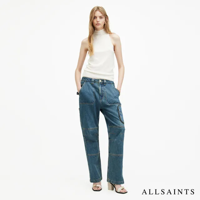 【ALLSAINTS】CONNIE 高領羊毛露肩背心-白 WK514Z(修身版型)