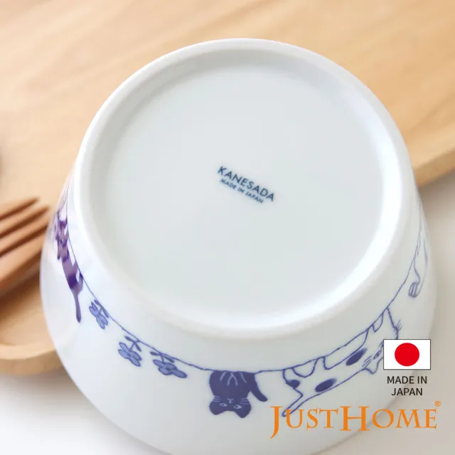 【Just Home】日本製手繪感貓咪陶瓷5吋碗 貓家族(碗 陶瓷碗 飯碗 湯碗)