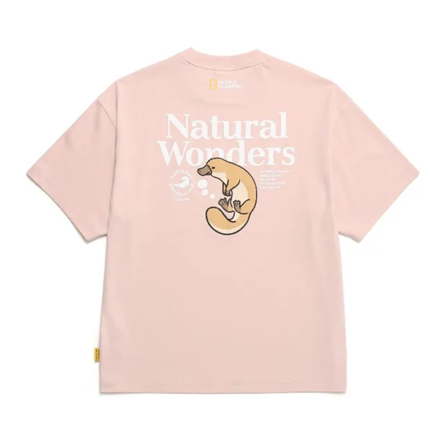 【National Geographic 國家地理官方旗艦】男女同款鴨嘴獸微寬鬆短袖上衣-粉紅色