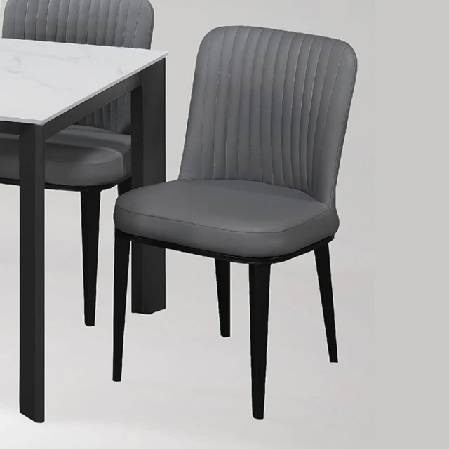 BODEN 艾泰爾工業風灰色皮革餐椅/單椅/休閒椅/洽談椅/商業椅