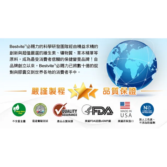 【美國BestVite】必賜力左旋精胺酸錠3瓶組(60錠*3瓶)
